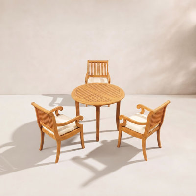 Massenburg 122" Teak Patio Bistro Set