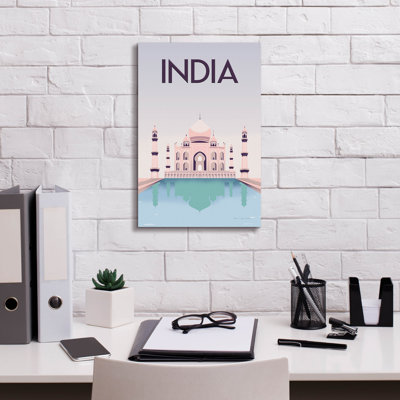 "India" par Omar Escalante, art mural sur toile, 12 po x 18 po
