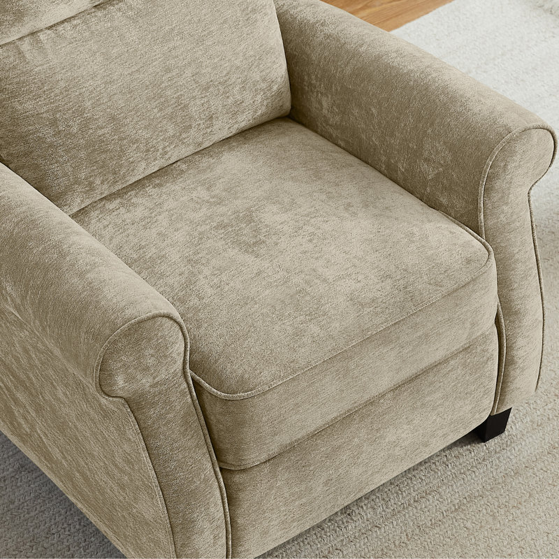 34.6’’ Upholstered Push Back Recliner Chair (Set Of 2), Camel Chenille