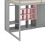 Lit mezzanine en bois pleine grandeur avec garde-robe, tablettes et armoire-2129036900