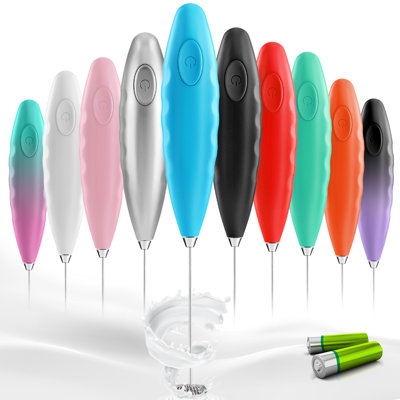 Milk Boss Milk Frother Handheld with Batteries - Comfort Grip Milk Wand