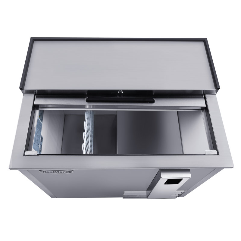 KoolMore 36'' W Freestanding 128 Cans (12 oz.) 9.2 Cubic Feet Beverage Cooler, Stainless Steel