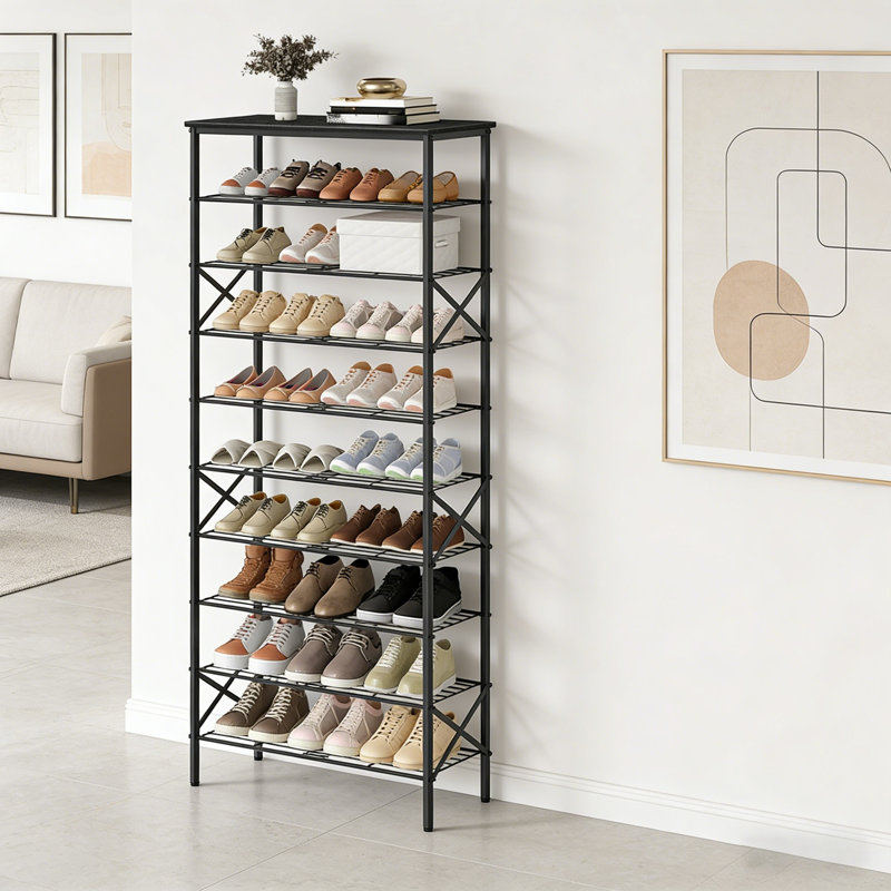 Range-chaussures de grande capacité de style industriel