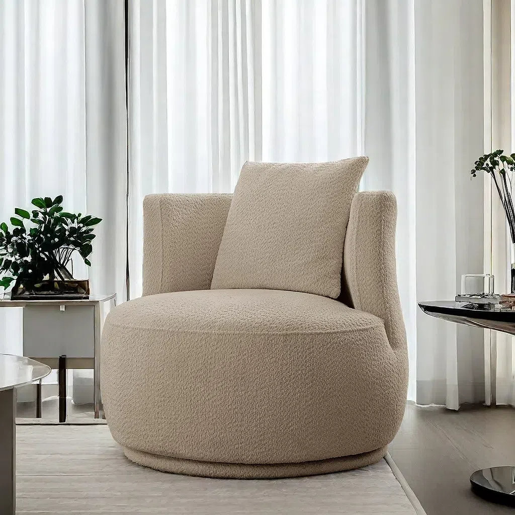 Latitude Run® 360°Boucle Rotating Single Chair | Wayfair