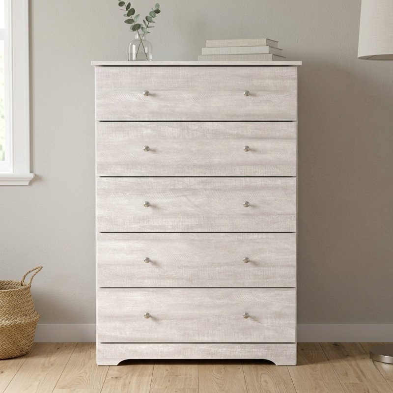 Commode 5 tiroirs Blaklee, Chêne gris cendré