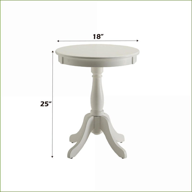 Table basse blanche à piédestal rond, style transitionnel pour le salon - idéale pour les lampes et amp; Livres, Blanc