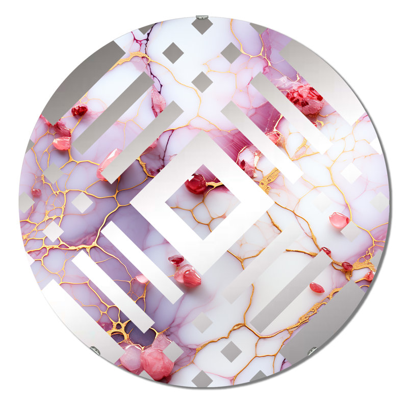 Miroir décoratif fantaisie en marbre, 23,6 po x 23,6 po