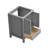 24 Inch Gray Solid Wood Bathroom Vanity with Basin and Storage Cabinet