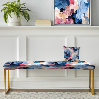 Banc rembourré camouflage doré