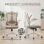 Chaises de bureau ergonomiques, avec accoudoirs relevables, soutien lombaire, dossiers inclinables et roulettes silencieuses (noir, kaki)-1755781257