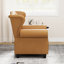 Fauteuil inclinable orange - Pieds en bois, cuir technique doux pour un fauteuil de salon relaxant réglable, pieds décoratifs