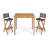 Aiyden 2 - Person Wicker Patio Dining Set with Rectangular Table-2091131026-2091138912