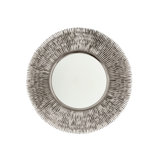 Quill Burst Round Steel Beveled Wall Mirror