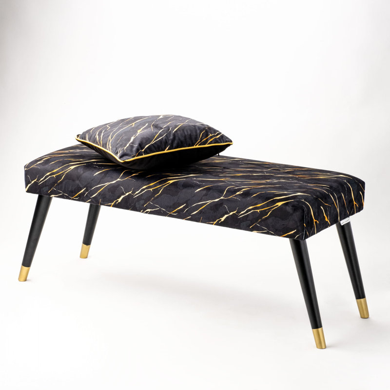 Velvet Upholstered Bench, H40 x W120 x D30cm