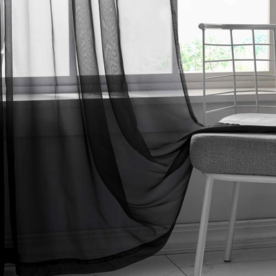 Ensemble de rideaux transparents avec passe-tringle 84 po (2 panneaux)