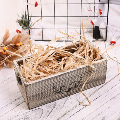 Hugee long naturel en raphia garni