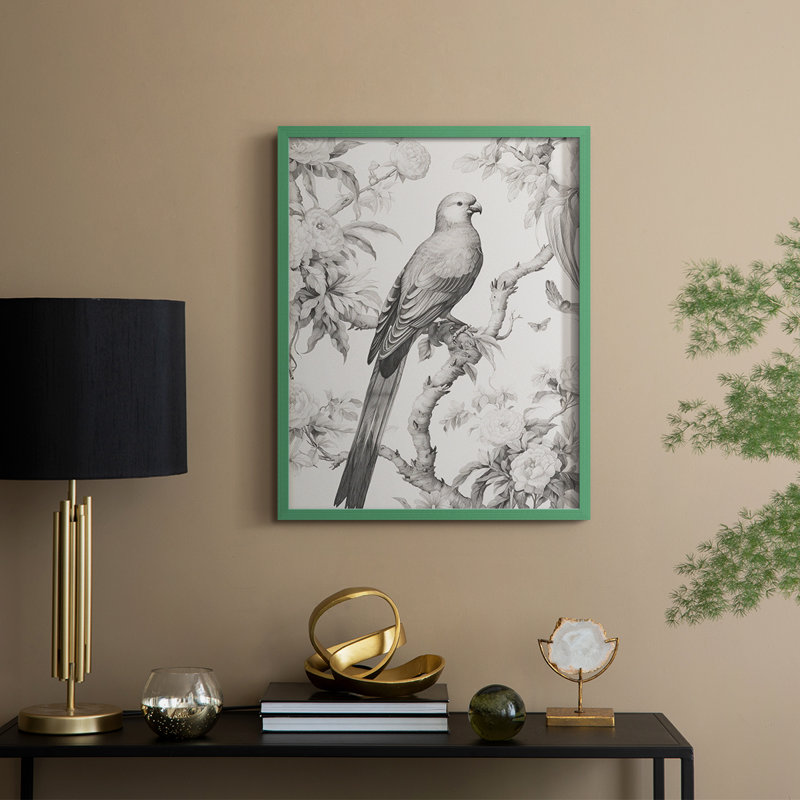 Vintage Animal Print V Framed Print - Solid Wood, Green, 21" H x 17" W