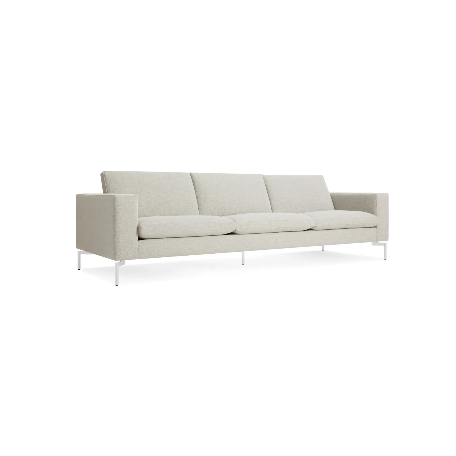 New Standard Upholstered Sofa, 32" H x 104" W x 35" D, White, Maharam Mode in Clavicle Polyester Blend
