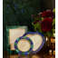 Cadre rond en mosaïque Cassiel, lapis, malachite