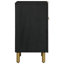 vidaXL Bedside Cabinet Black Engineered wood, solid mango wood, brass