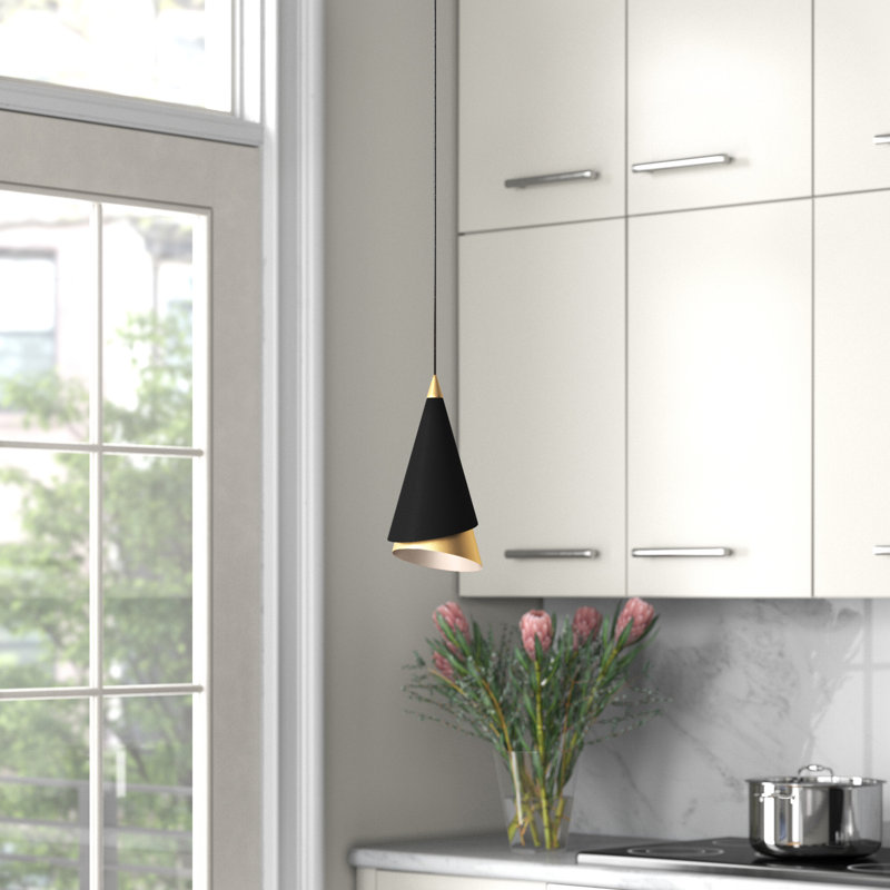 Craney 1 - Light Black/Gold LED Single Pendant