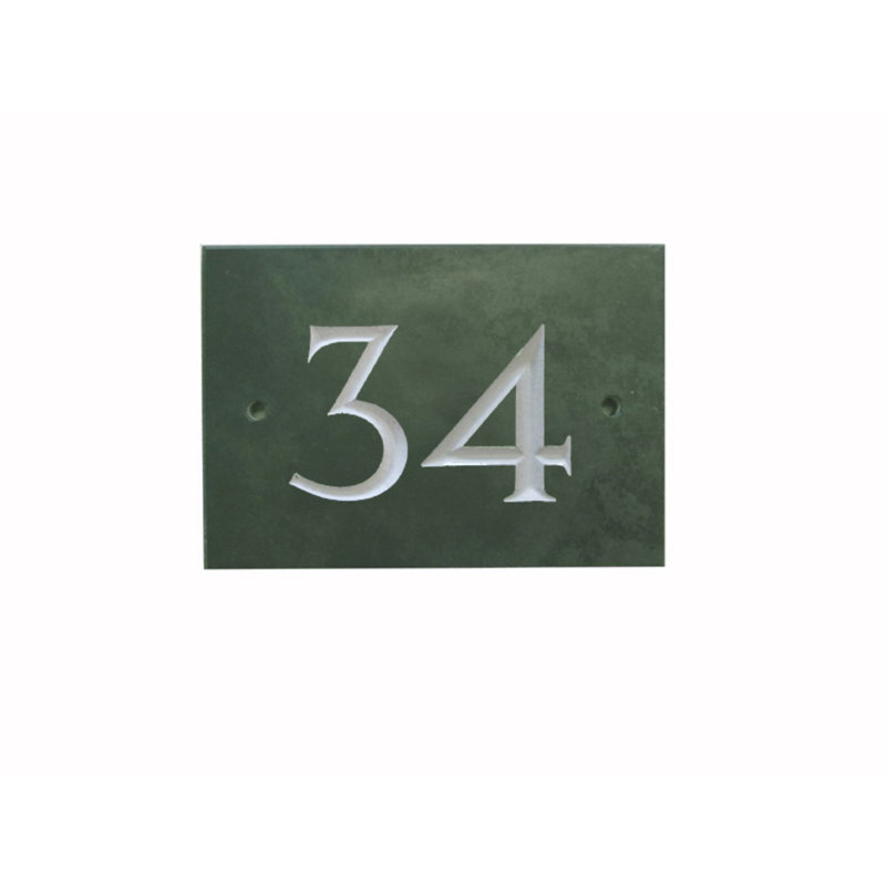 Odacia 10cm H Stone House Number, 34, Green