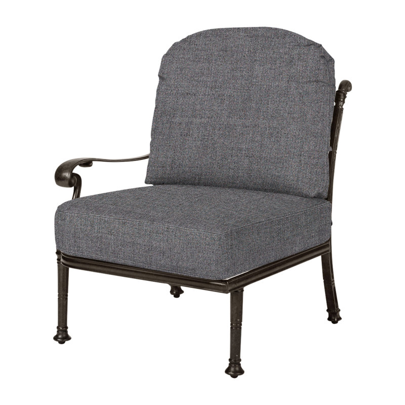Florence Cushion Right Arm Lounge Chair, Cast Slate Sunbrella® Plainweave, Desert Bronze