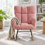 Chaise berçante Teddy, structure en métal, pieds en bois d'hévéa, capuchon de 300 lb, salon-2038180090