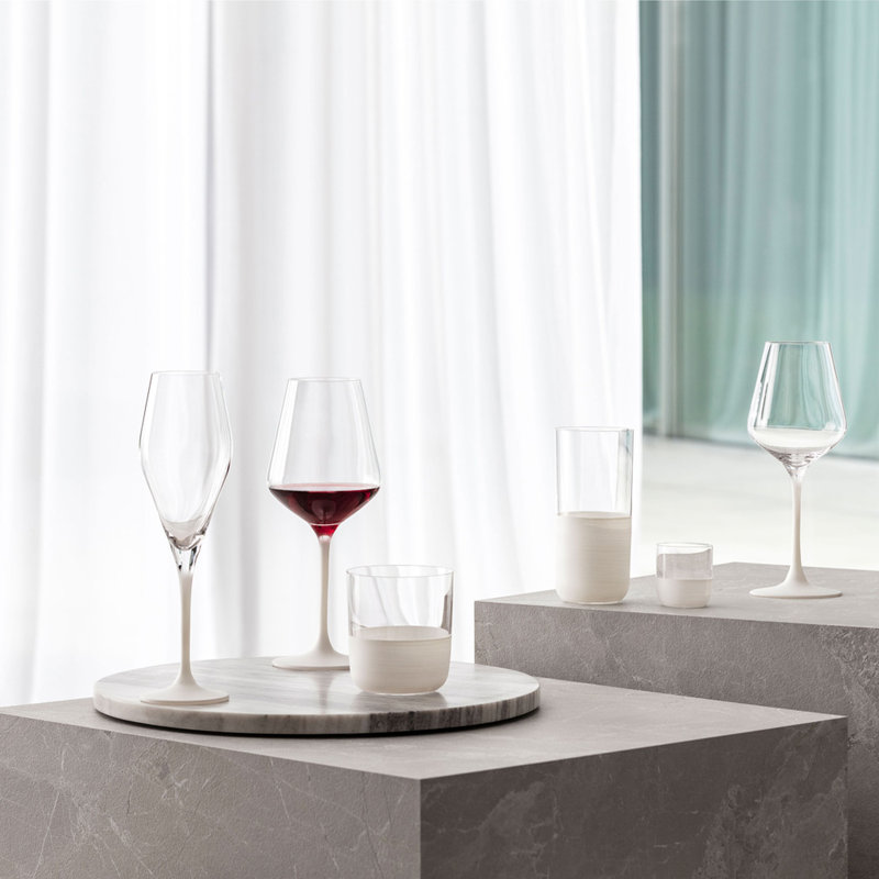 Manufacture Rock Blanc Matte White Crystal Wine Goblet Set, 4 pcs