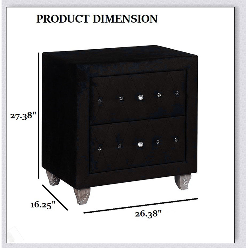Mobilier de chambre à coucher 1 pièce Glam Style
