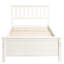 Lit plateforme blanc en bois massif avec tête de lit pour tête de lit simple et stabilité