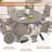 Nectarie Round 8 - Person 54'' L Outdoor Patio Dining Set with 8 Swivel PVC-Coated Polyester Chairs-775047244