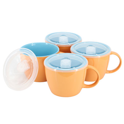Latitude Run® On The Go 4 Piece 25 Ounce Stoneware Soup Cup Set with Lid