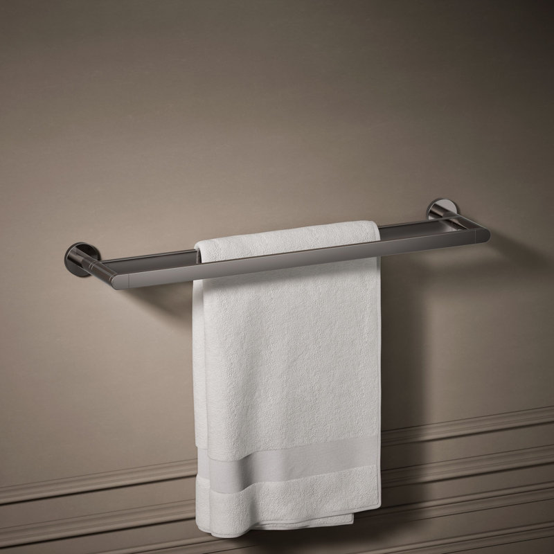 24" Wall Mounted Double Towel Bar, Titanium