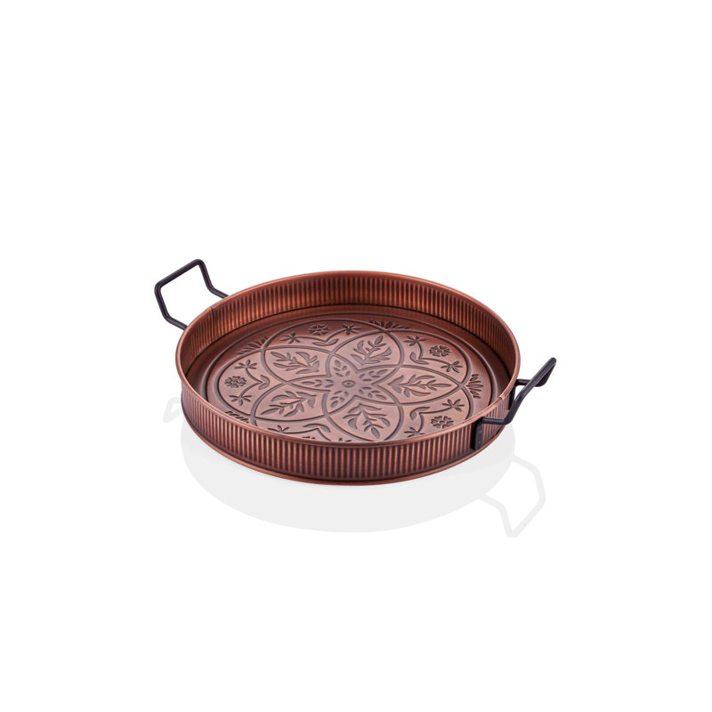Charol Steel Tray, 5cm H x 47cm W x 37cm D, Black