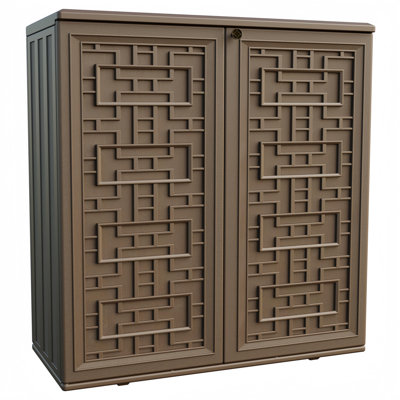 Decksplore 80 Gallons Weatherproof Outdoor Storage Cabinetwith Adjustable