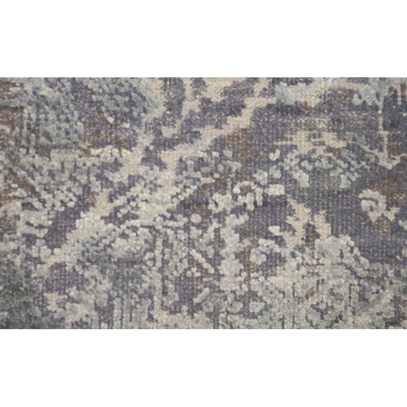 Hand-Knotted High-Quality Gray and Blue Area Rug