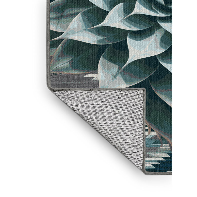 Washable Agave Plant Southwestern Area Rug, Runner 2' x 4'