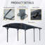 Abri d'auto extérieur, abri d'auto en arc en métal et panneaux en polycarbonate de 10 pi x 19 pi x 7 pi pour abri d'auto extérieur