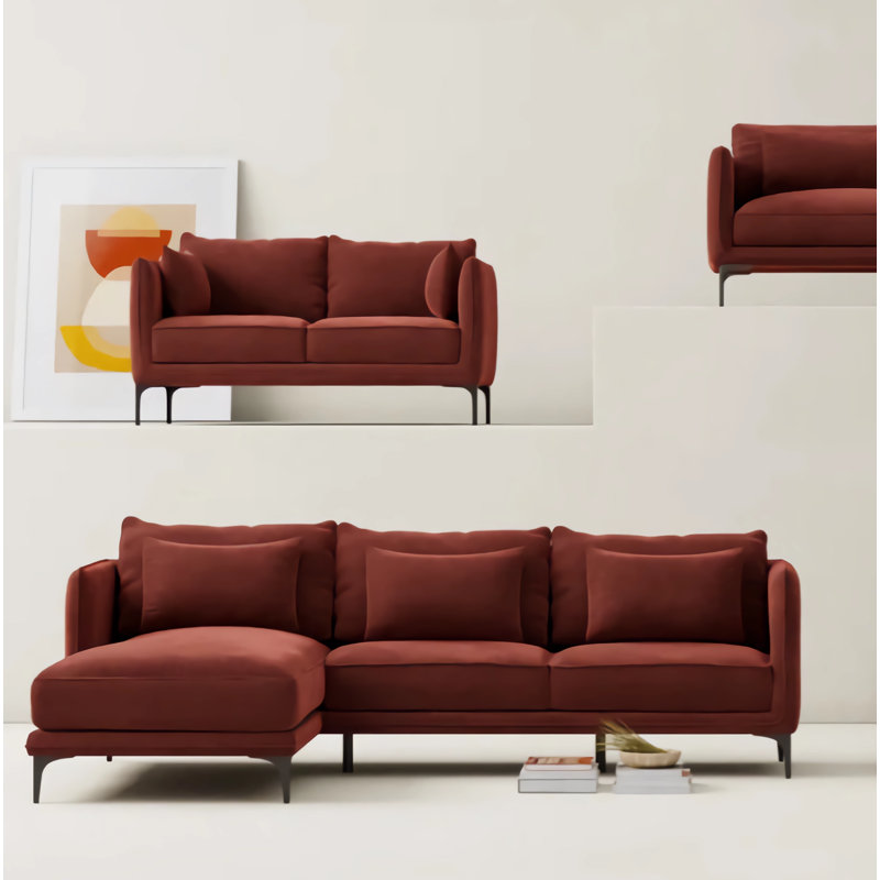 Rae 60' Upholstered Loveseat, Falkirk Reddish Brown Velvet
