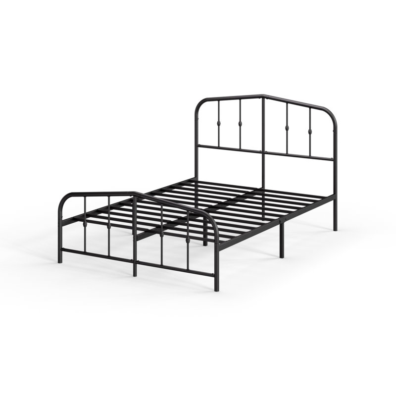 Holly Classic Metal Bed Frame, Black, Double (4'6)