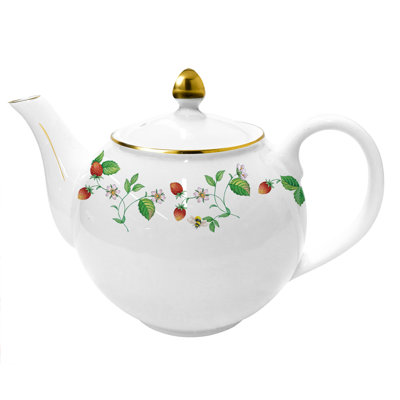 English Strawberry Garden Classic Teapot