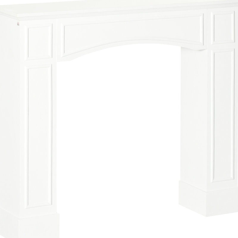 Foyer - blanc, 29 po de largeur intérieure, élément décoratif, 45,25 po de largeur, facile à polir, basculant, pour les foyers électriques.