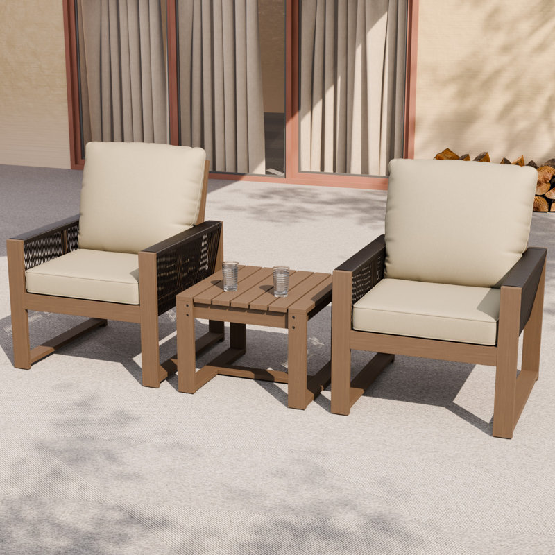 Ensemble de meubles de patio 3 pièces, Beige