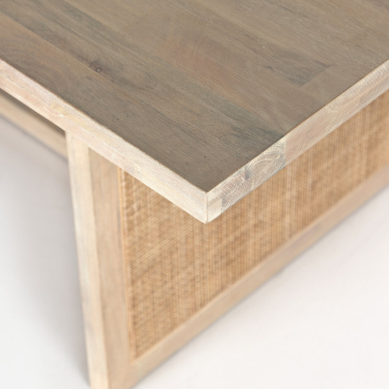 Clarita Solid Wood Dining Table, Whitewash