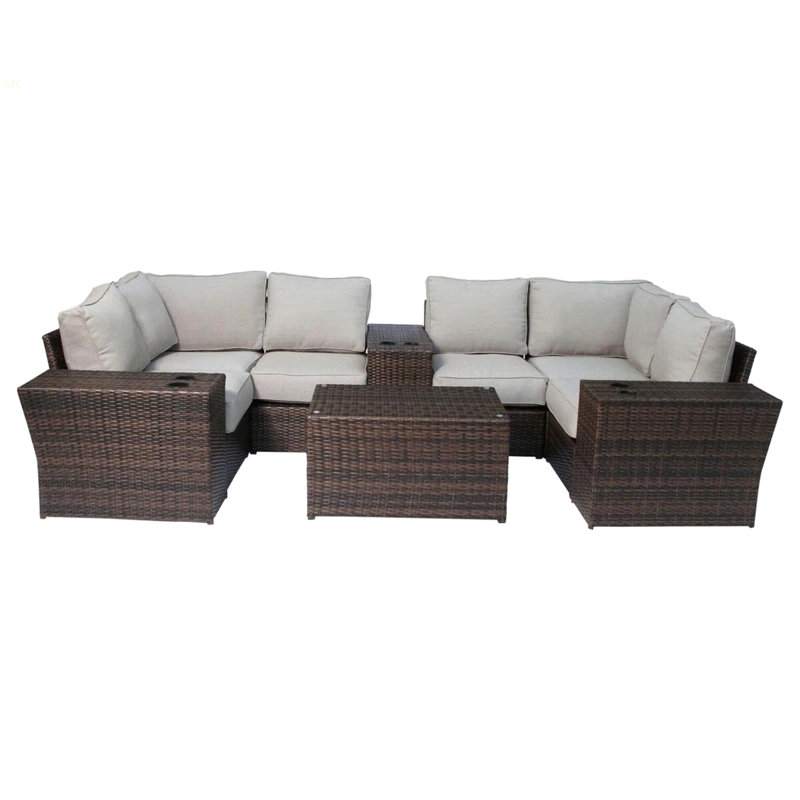 Ensemble de conversation pour 4 personnes avec coussins de patio pré-assemblés