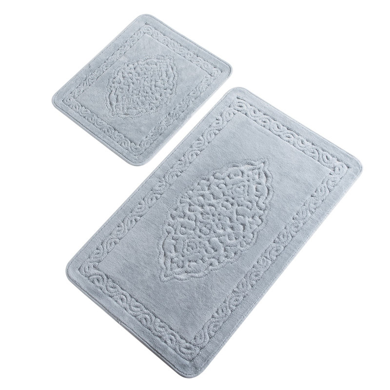 Premium Cotton Bathmat Set (2 Pieces) - Antibacterial, Non-Slip, 19.7 x 23.6 inches & 23.6 x 39.4 inches | 100% Cotton, 1.76 lbs per sq yd | Machine Washable, Luxurious Softness for Bathroom Comfort & Safety