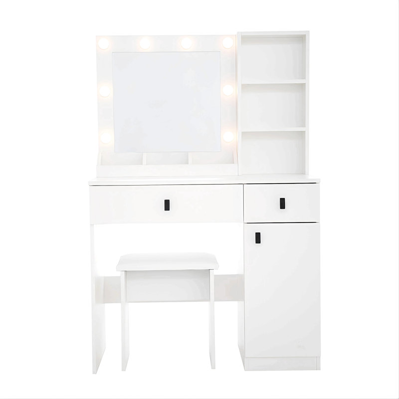 Ensemble de meuble-lavabo avec lumières, ensemble de meuble-lavabo avec miroir, blanc