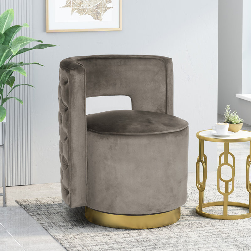 Chaise avec accoudoirs pivotante capitonnée de style Mid-Century pour adultes, pieds en bois de bouleau massif, siège simple pour la chambre à coucher du salon