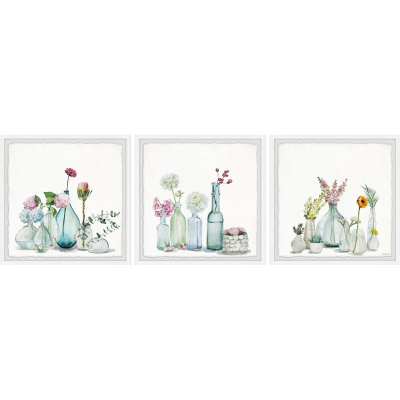 «Transparent Beauties» par Marmont Hill - ensemble de 3 peintures encadrées, H 12 po x l 12 po